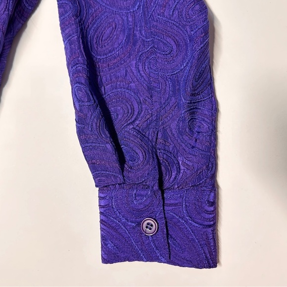 Vintage Purple 3D Textured Artsy Button Up Blouse Top Office Party Women’s 1X - Picture 11 of 14